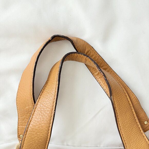 MICHAEL Michael Kors Multi Pocket Brown Leather Shoulder Bag Tote Hobo Camel - Picture 13 of 14